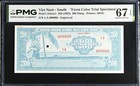 SOUTH VIETNAM 200 Dong 1955 P-14Acts1 COLOR TRIAL SPECIMEN PMG 67 EPQ UNC Pair
