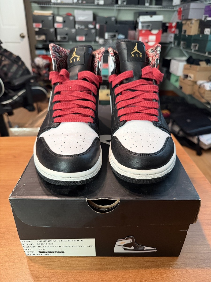 Air Jordan 1 Retro High RTTG Las Vegas Blk/Mtllc Gold-Wht  display picture 1
