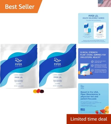 Piper LDL Clinical Strength Healthy Cholesterol Gummies 2280 mg Plant Sterol ...