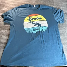 Jerzees Scuba Staff Graphic Print T-Shirt Blue Men Size | Xl
