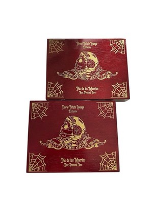 Two Empty Wooden Cigar Box, Día De Muertos, Drew Estate Lounge, Sweet Jane