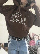 Felpa Donna Over Cappuccio Marrone Xs Jennyfer