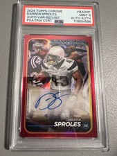 2024 Topps Chrome - Darren Sproles ( Chargers ) Red Refractor Auto /5 - PSA 9