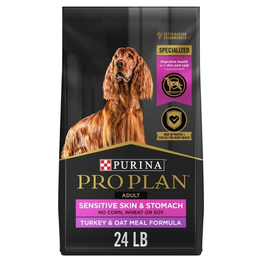 NEW Purina Pro Plan Sensitive Skin & Stomach Adult Dry Dog Food - Turkey 24Lb