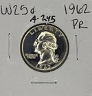 1962 Proof Washington Quarter, Item A245