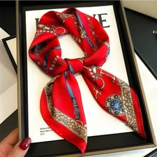 Women’s 70x70cm Silk Scarf Square Shawl Headband Neck Luxury Bandana uk