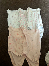 NEXT Baby 0-3 Months Cotton Jersey Sleeveless Floral Bodysuits Bundle 5pc