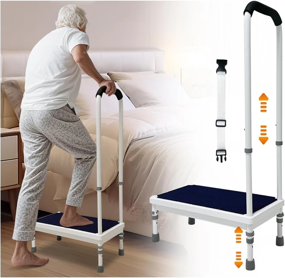 Durable Iron Step Stool with Adjustable Height for Seniors - Safe Mobility - Image 3 of 4