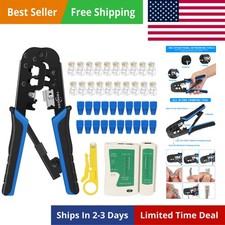 RJ45 Crimping Tool Kit Ethernet Crimp Set, RJ-11, 6P/RJ-12, 8P/RJ-45 Crimp, C...