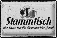 Blechschild Spruch 30X20 Cm Stammtisch Hier Sitzen Nur Die Schild Tin Sign