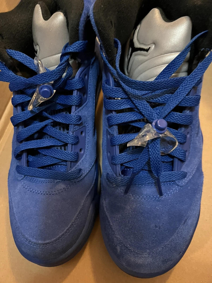Nike Air Jordan Retro 5 Blue Suede Game Royal Black 136027 401 Size 8.5