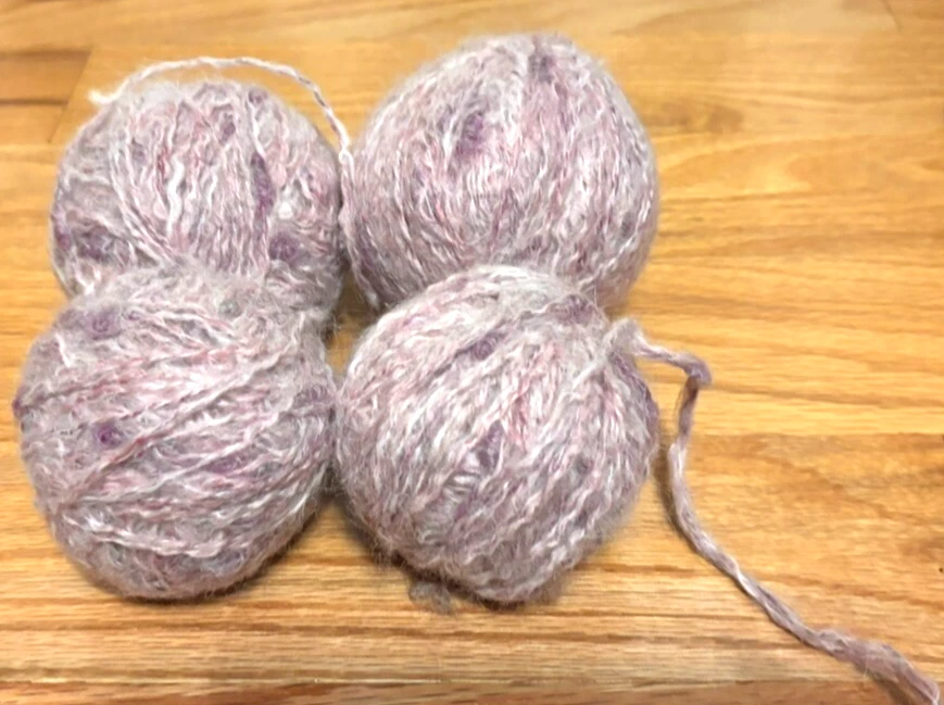 Yarn acrylic soft wavy, pink-purple, different thickness in places, new 8 oz - Image 2 of 3