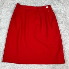 Ralph Lauren Vintage Solid Red Wool High Waisted Skirt Women's Size 6