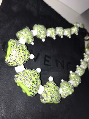 Givenchy Artist Chito Mexico Clown Green Enamel 21” Necklace | eBay