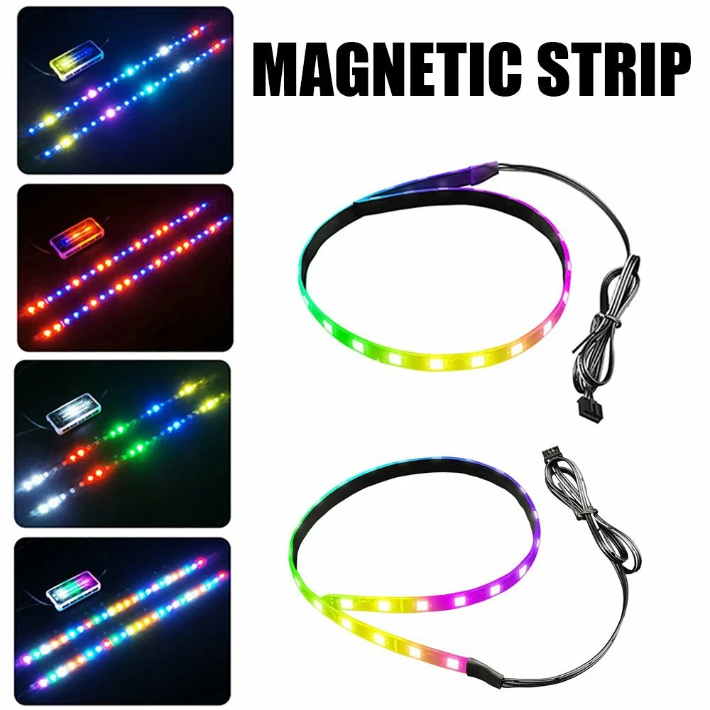 RGB LED Light Strip 40cm Magnetic Multicolor 5V 3PIN ARGB LED for