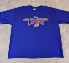 Vintage 2000 NBA Champions Los Angeles Lakers Gildan XXL T-Shirt Purple Kobe Era
