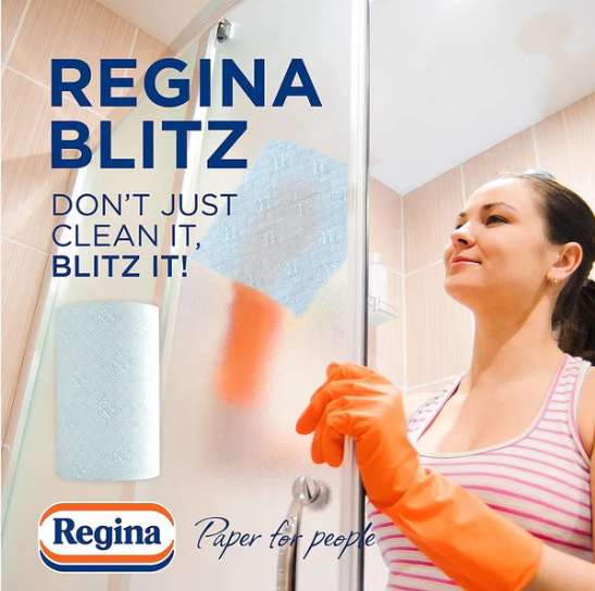 4 Pack Regina Blitz 3 Ply 280 Sheet Kitchen Paper Towel Rolls Household