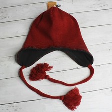 Urban Pipeline Boy's Winter Knit Earflap Hat Youth One Size Red Black Fleece