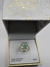 Charter Club Gold Plated Cubic Zirconia Green Cushion Stone Ring Size 6 — photo 4