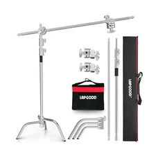 Stainless Steel Heavy Duty C-Stand with Boom Arm,10.8ft/330cm Adjustable Phot...