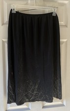 Vintage Vanity Fair Lingerie Slip Skirt Large Black Actual 30  waist 28  length