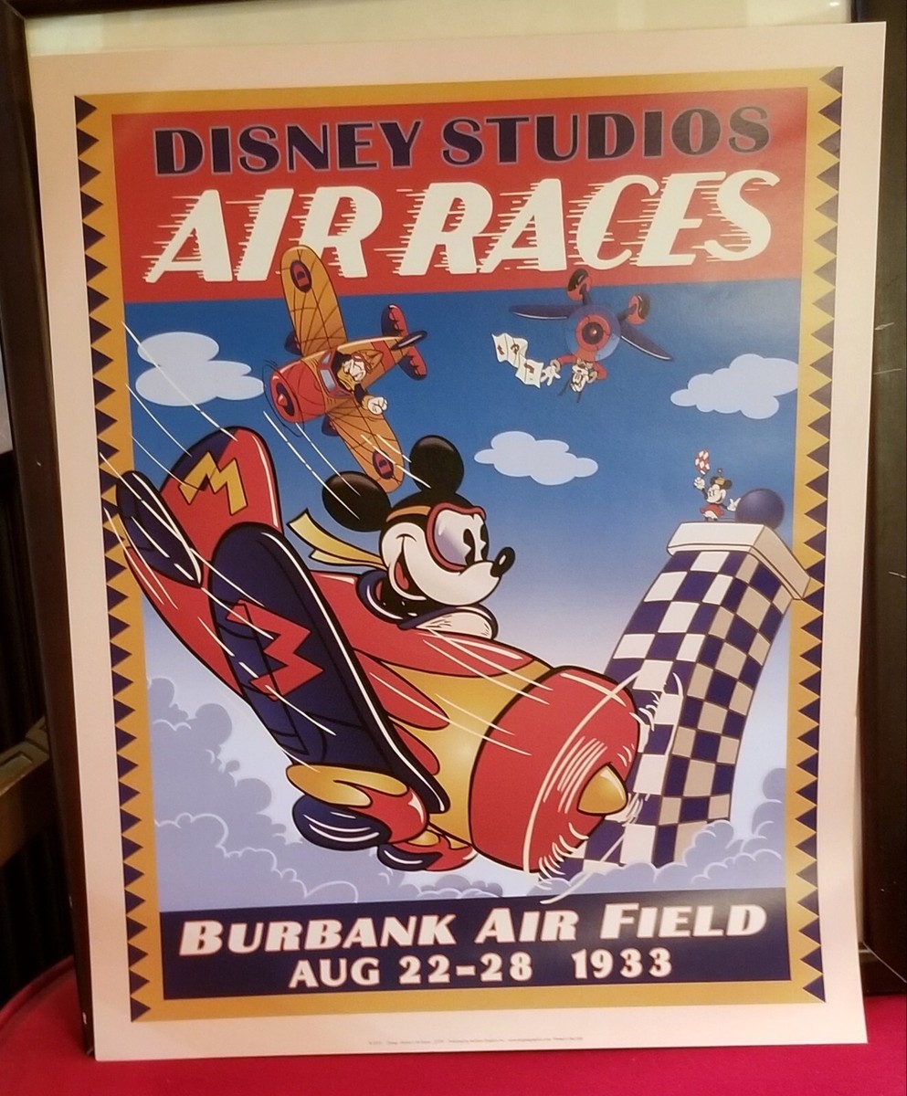 Disney Studios Mickey's Air Races Burbank Poster 20x16” 2010