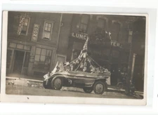 RPPC PM Joliet Illinois ROOMS NEBRASKA HOUSE PATRIOTIC CAR PALACE CAFE MOLINE IL