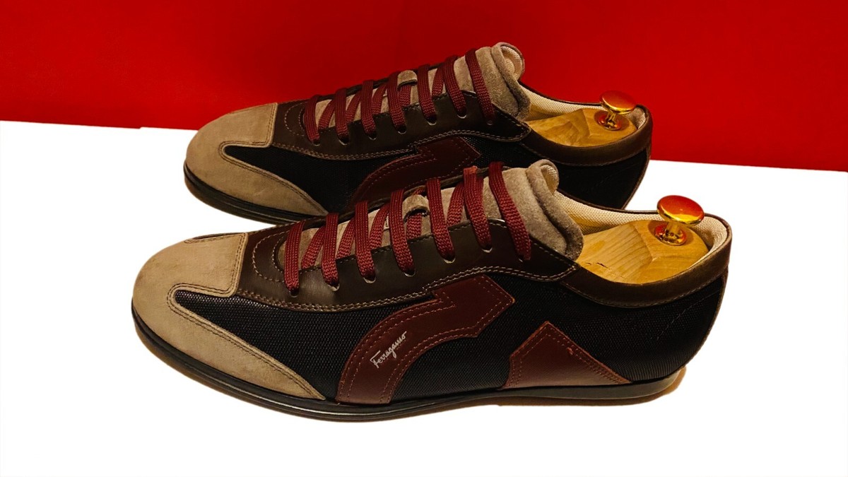 Salvatore Ferragamo Men\'s Suede Leather Sneaker Shoes Multicolor Size 8 US Salvatore Ferragamo Men main image 2