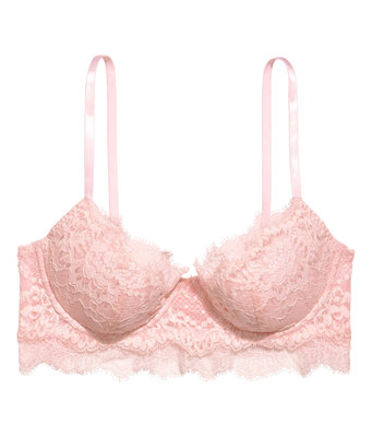 H&M Push-up-BH aus Spitze 75, 80, 85 CUP: B, C, D rosa weiß