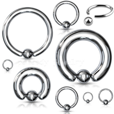 PAIR Steel Captive Bead Ring Earring Labret Nose Cartilage Tragus Septum Ring