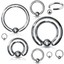 NewkeepsR 2PC 16G(1.2mm)×6mm Implant Grade Steel Hinged Clicker Captive Bead Segment Ring, Setpum Hoop Earring Piercing Jewelry