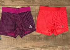Girls Adidas Techfit Performance Training workout Shorts S 8-10 or M 12-14