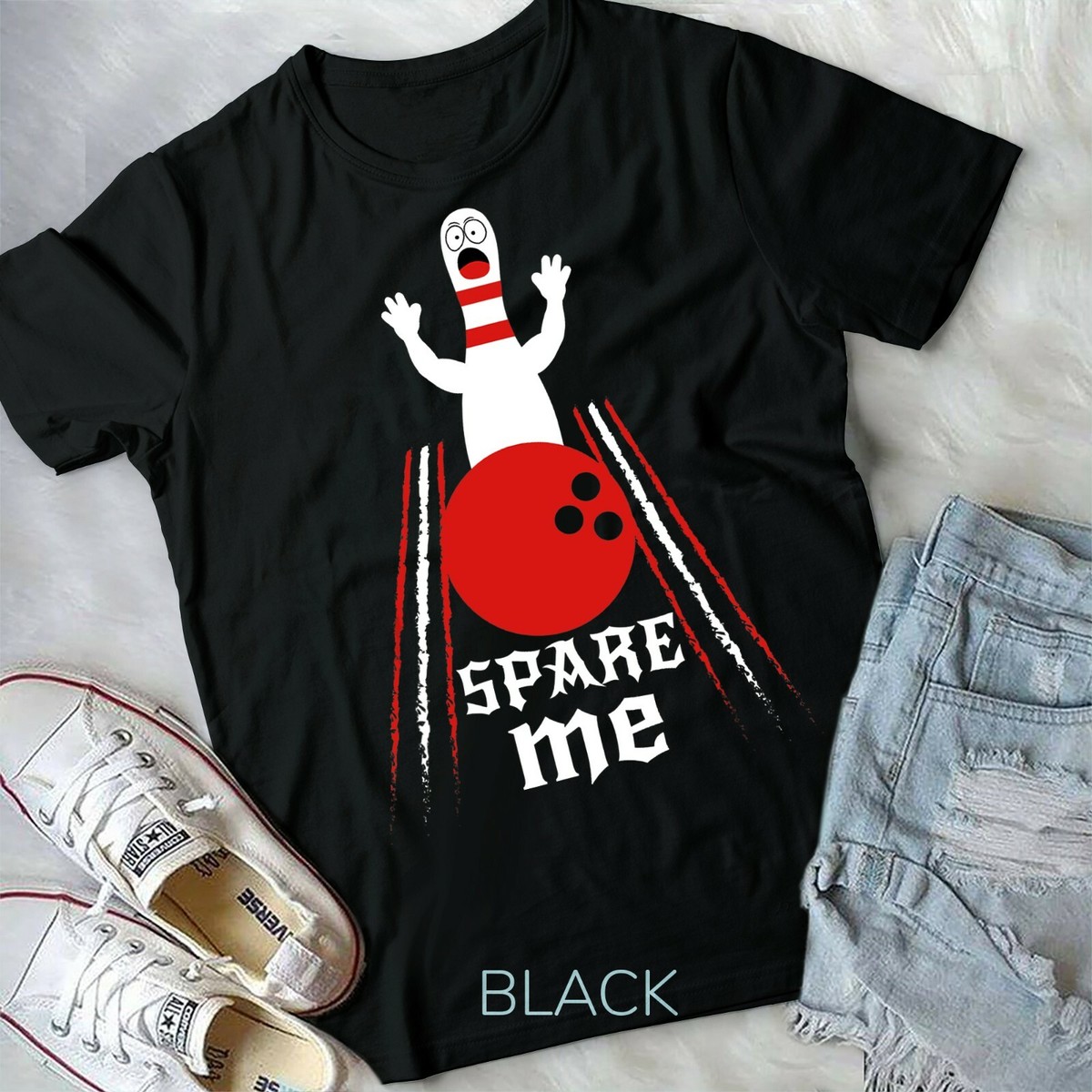 Spare Me Funny Bowling T-Shirt For Bowlers and Bowling Fan