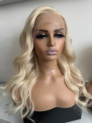 Blonde Echthaarperücke, Lace Front Realistischer Haaransatz 20 Zoll
