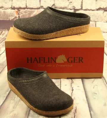 Hausschuh, Haflinger Filzhausschuhe, Grizzly Torben, graphit-grau, Größe 43