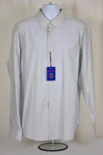 NWT $398 ROBERT GRAHAM De Noyer SHIRT Grey w/Embroidered Flower SZ XXL 18 x 37