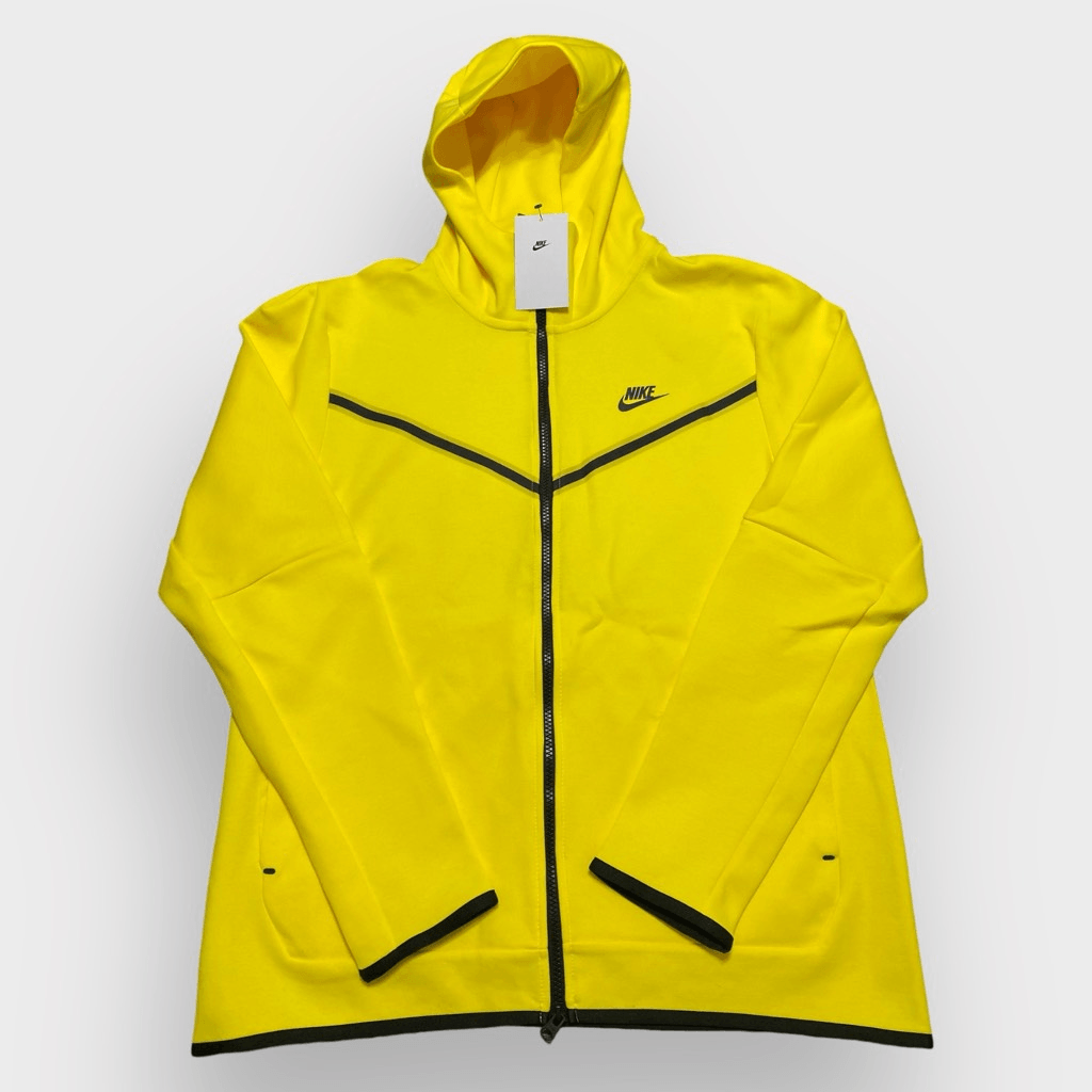 Nike Tech Fleece Full Zip Yellow Hoodie for Men Size Large CU4489-765
