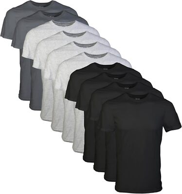 Multipack Men's Crew Neck T-Shirts 100% Cotton Soft Breathable Tagless Durable