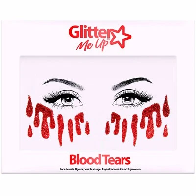 PAINTGLOW Fake Blood Glitter Tears Tattoo Sticker Face Jewels Gem Halloween Vampire Devil