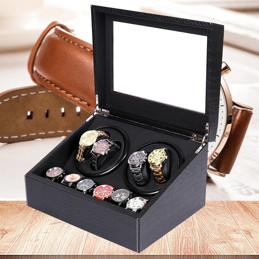 4+6 Automatic Rotation Watch Winder Luxury Leather Watch Storage