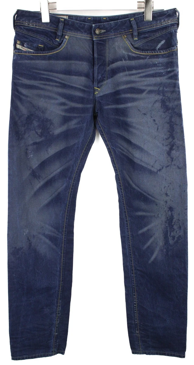 DIESEL Iakop Regular Slim Tapered 0816H Jeans Men s W33 L34 Whiskers Faded