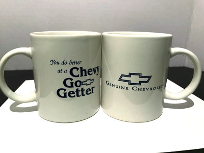 You Do Better At A Chevy Go Getter - Vintage 1980's Chevrolet Promo Mugs X 2