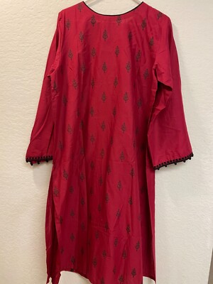 Junaid Jamshed Womens ORGANZA Lawn Top Kurta Kurti Size L 14 MACHINE  EMBRODERY | eBay