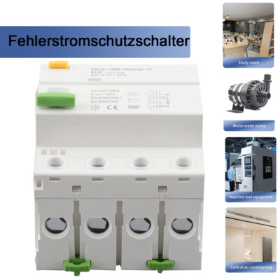 Schalter Fehlerstromschalter Leitungsschutzschalter EKL6-100B 40A 30mA 400V