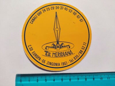 Adhesive Canvas Sundial Zingonia Bergamo Sticker Vintage Autocollant 80s