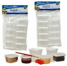 Mini Storage Containers with Lids, Sure Fresh, Plastic, Reusable, Round and