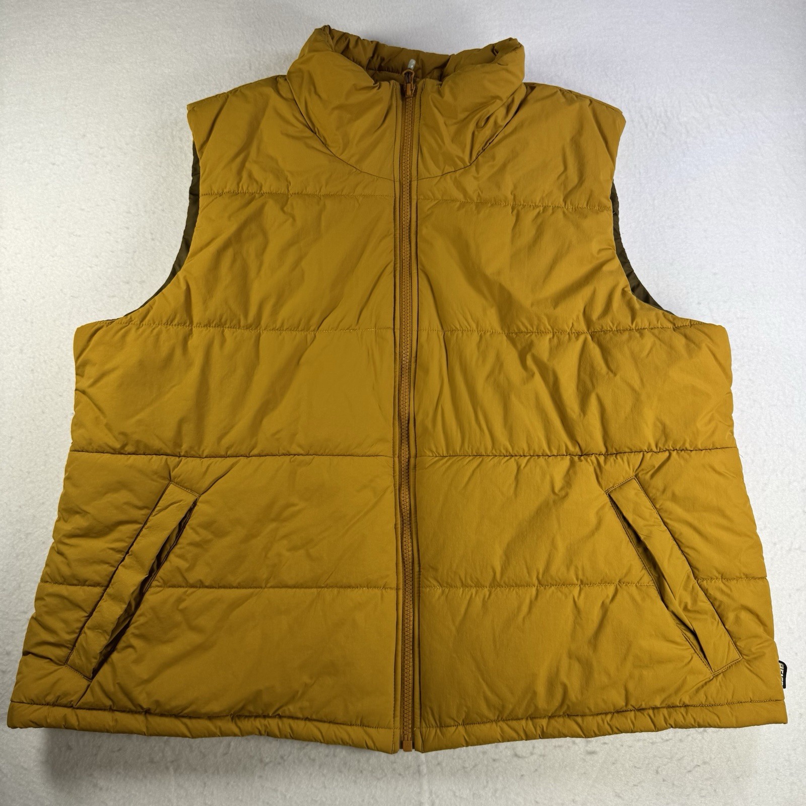 REI Co-op Puffer Vest Mens XXL Mustard Yellow Full Zip Insulated