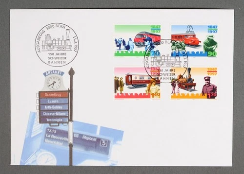 MayfairStamps Switzerland FDC 1997 150 Years Trains Combo First Day Cover aaw_67