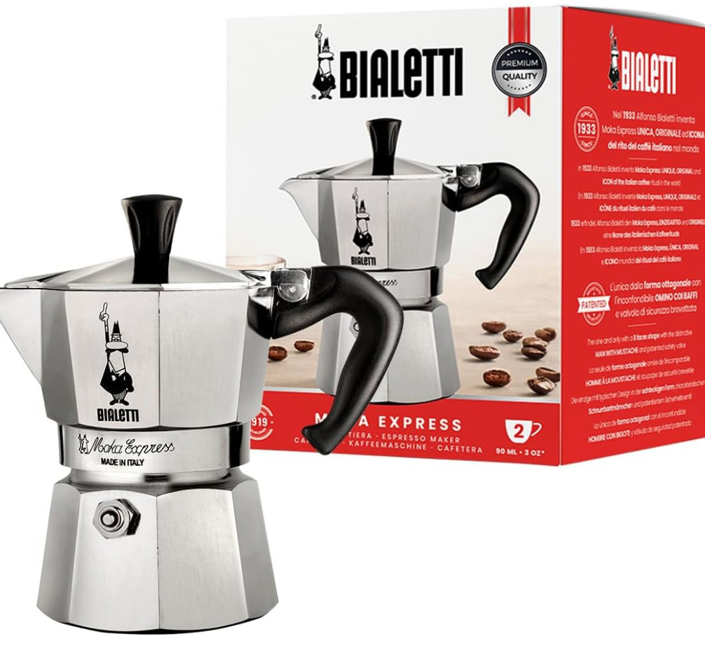 Bialetti Moka Express 2 Tazze - La Vera Caffettiera Italiana Originale