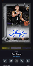 Topps NBA Collect Egor Demin RC Nets Black Signature Legendary /10 *Digital*